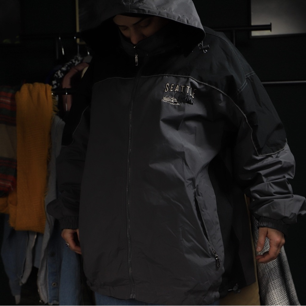 Reversible Men's Black Hooded Jacket